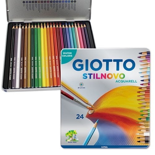 義大利GIOTTO】 STILNOVO 水溶性彩色鉛筆(24色) 鐵盒|娃娃國幼教用品社